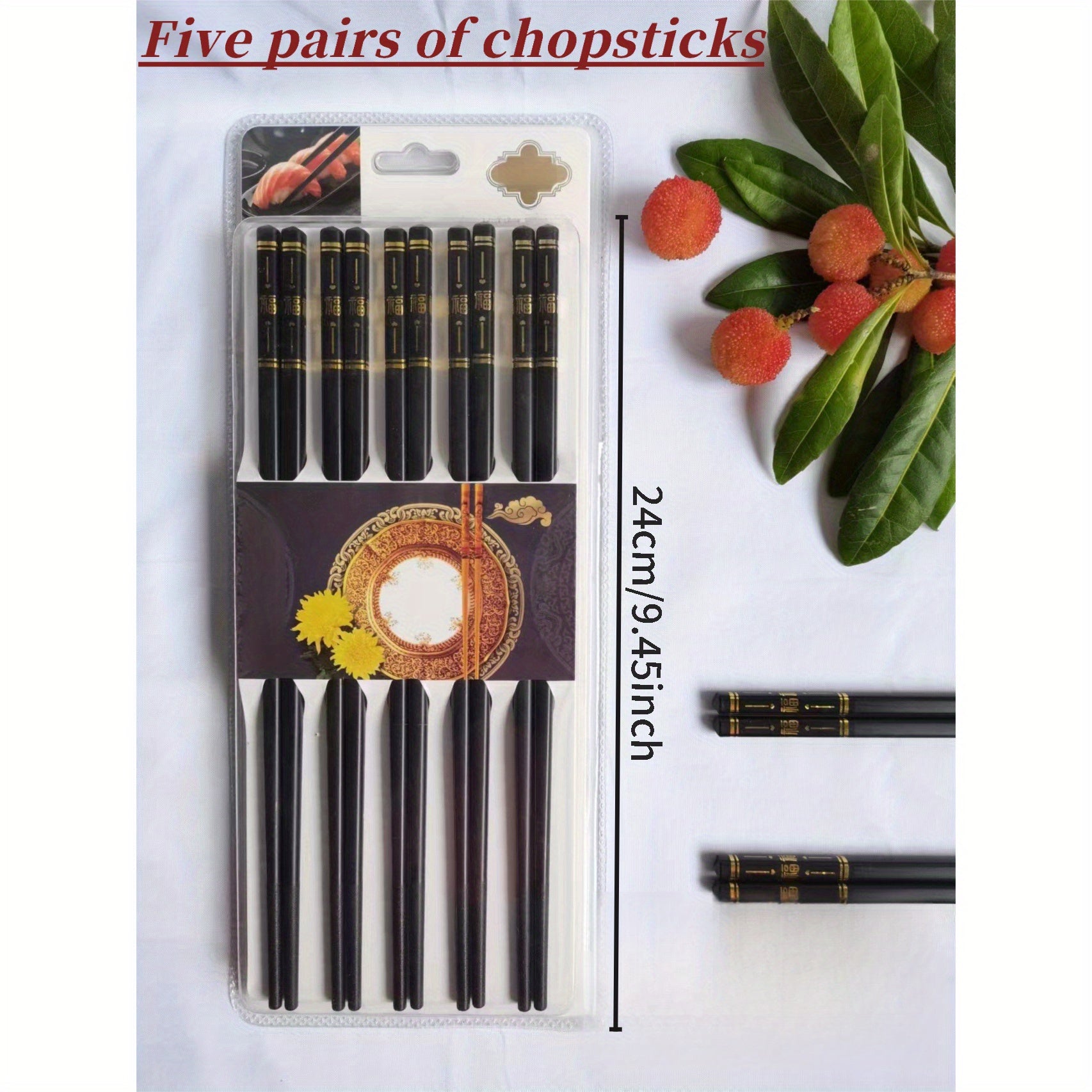 5 Pairs of Alloy Chopsticks, High-End High-Temperature Resistant