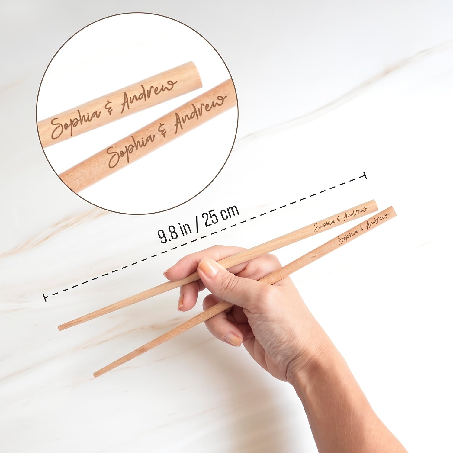 10 Pairs Custom Engraved Chopsticks