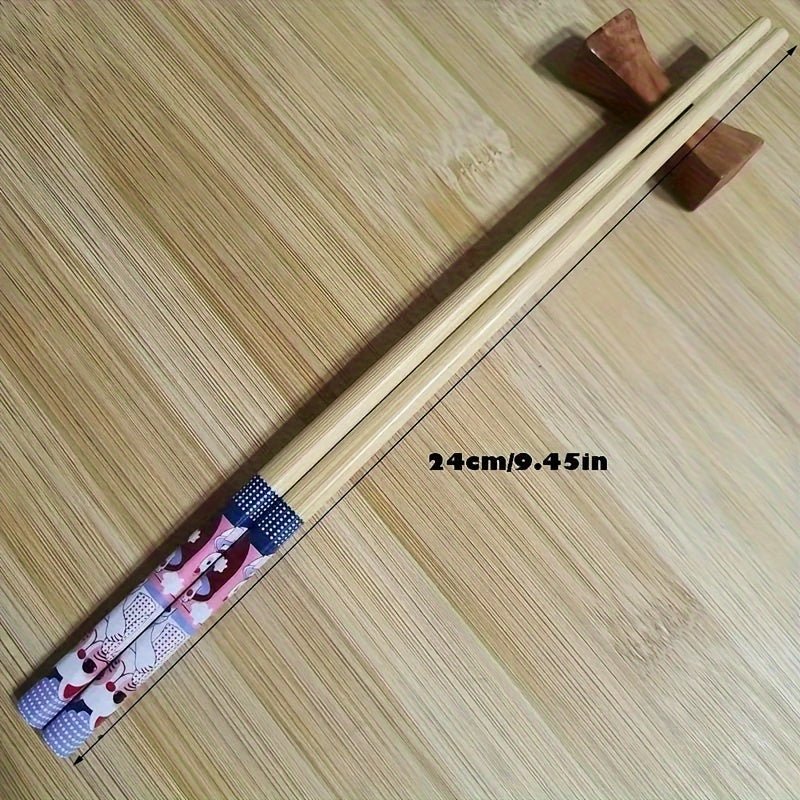 Nan Bamboo Chopsticks, 5-Pair Set, High Aesthetic for Home Use, Non-Slip