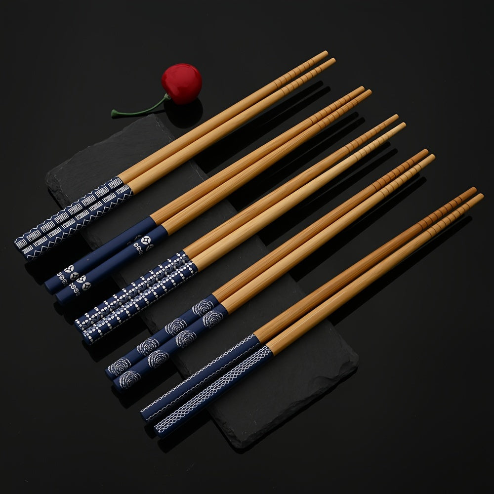 5\u002F10 Pairs of Non-Slip Chopsticks Set for Sushi, Made of Bamboo And Wood, Kitchen Utensils Set