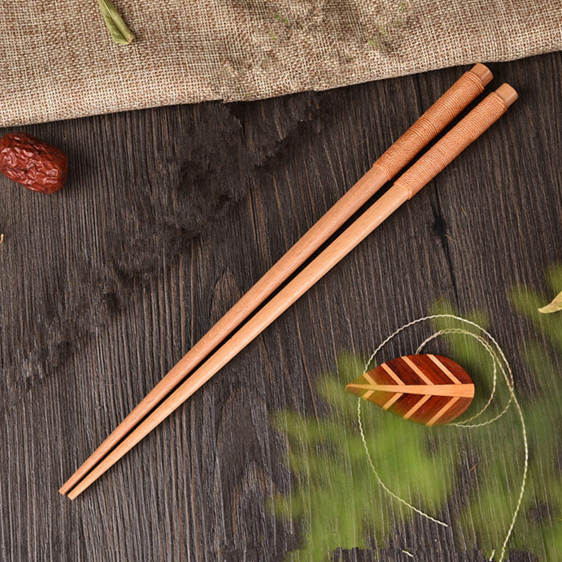 1 pair of twisted wire wind wood chopsticks, anti roll rosewood bamboo chopsticks