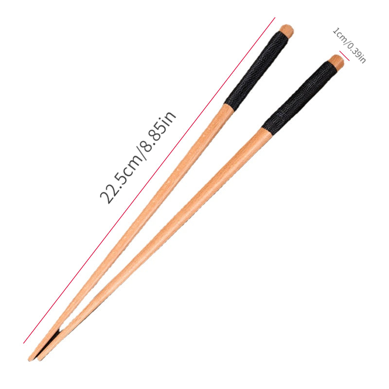 1 pair of twisted wire wind wood chopsticks, anti roll rosewood bamboo chopsticks