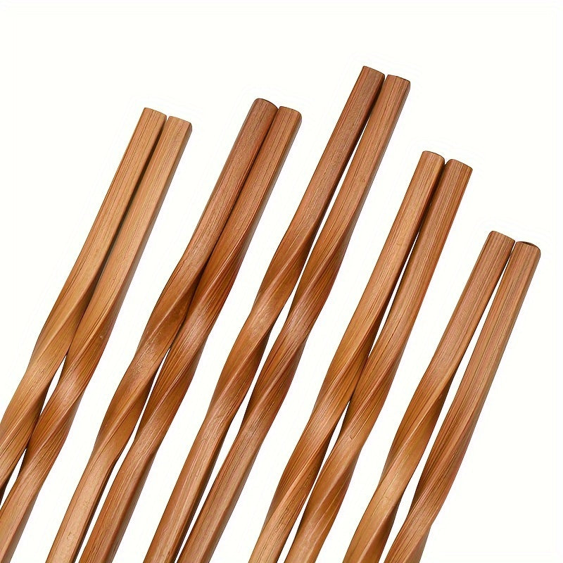 5Pairs Natural Bamboo Chopsticks Set, Chinese Style Chopsticks