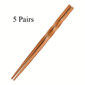 5Pairs Natural Bamboo Chopsticks Set, Chinese Style Chopsticks