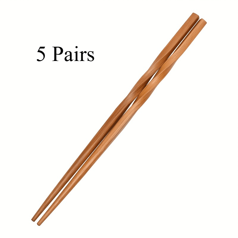 5Pairs Natural Bamboo Chopsticks Set, Chinese Style Chopsticks