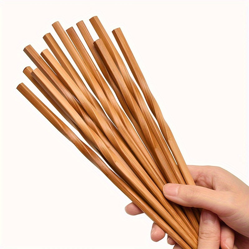5Pairs Natural Bamboo Chopsticks Set, Chinese Style Chopsticks