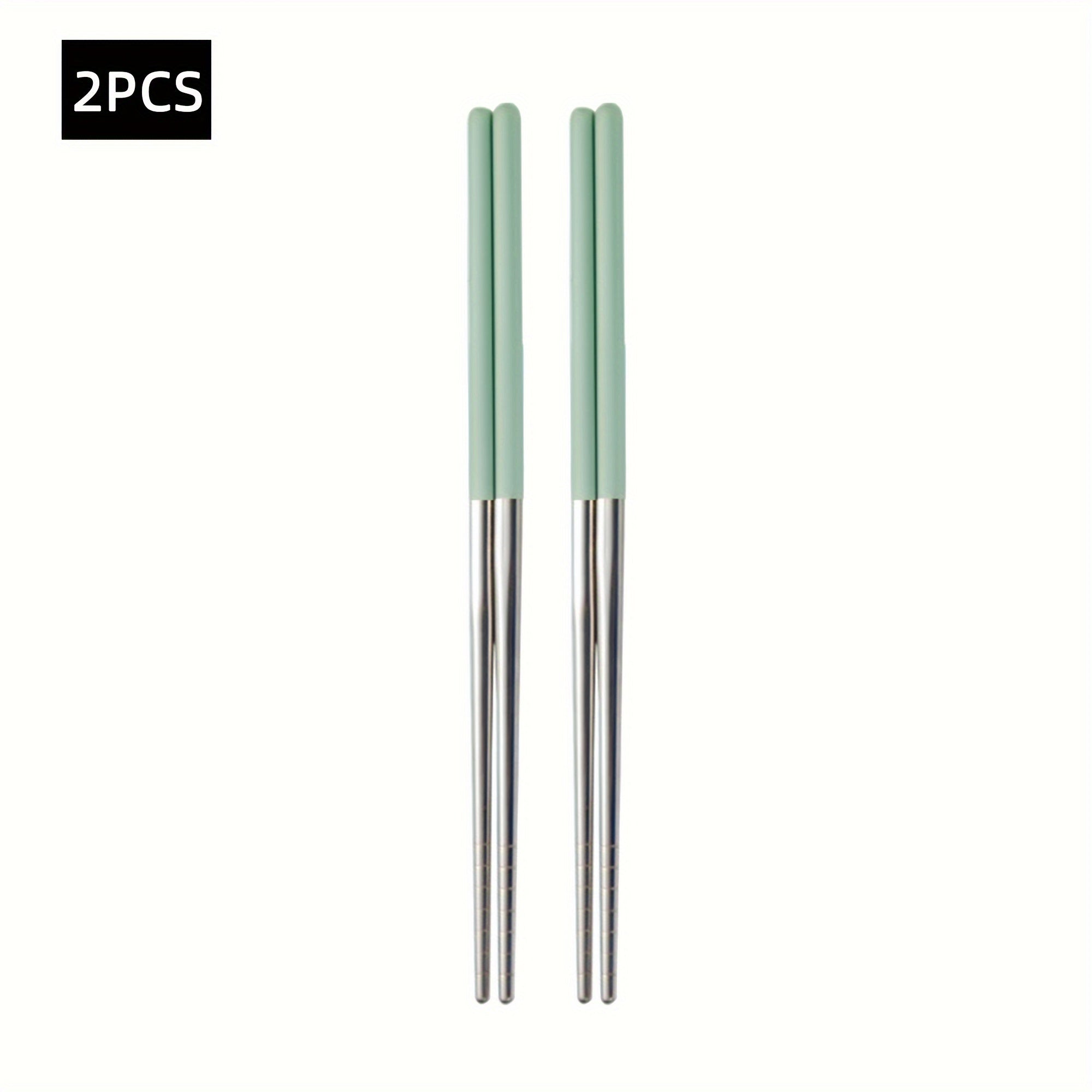 2 Pairs of Stainless Steel Chopsticks in Fresh Fruit and Macaron Colors