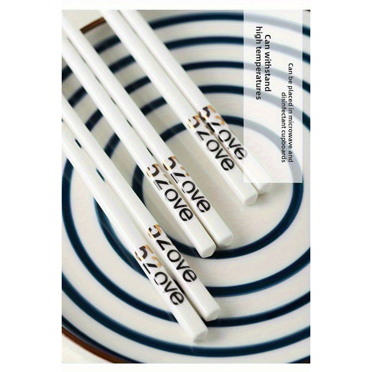 20-Pack Ceramic Bone China Chopsticks Fresh Style 520 Creative Chopsticks Household Non-Slip