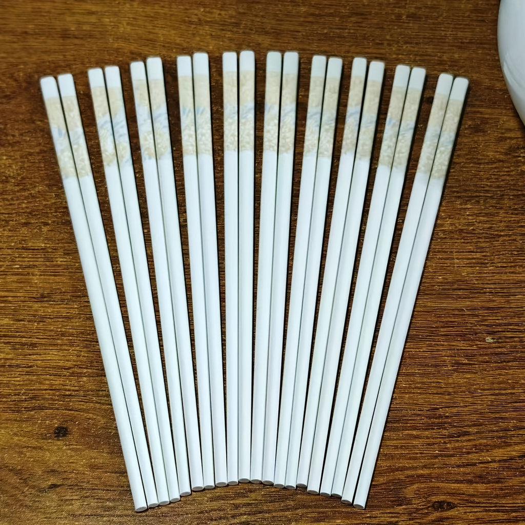 10 Pairs Ceramic Chopsticks | Blue Flower Pattern, 9.72 Inch High-grade Chinese Bone Porcelain