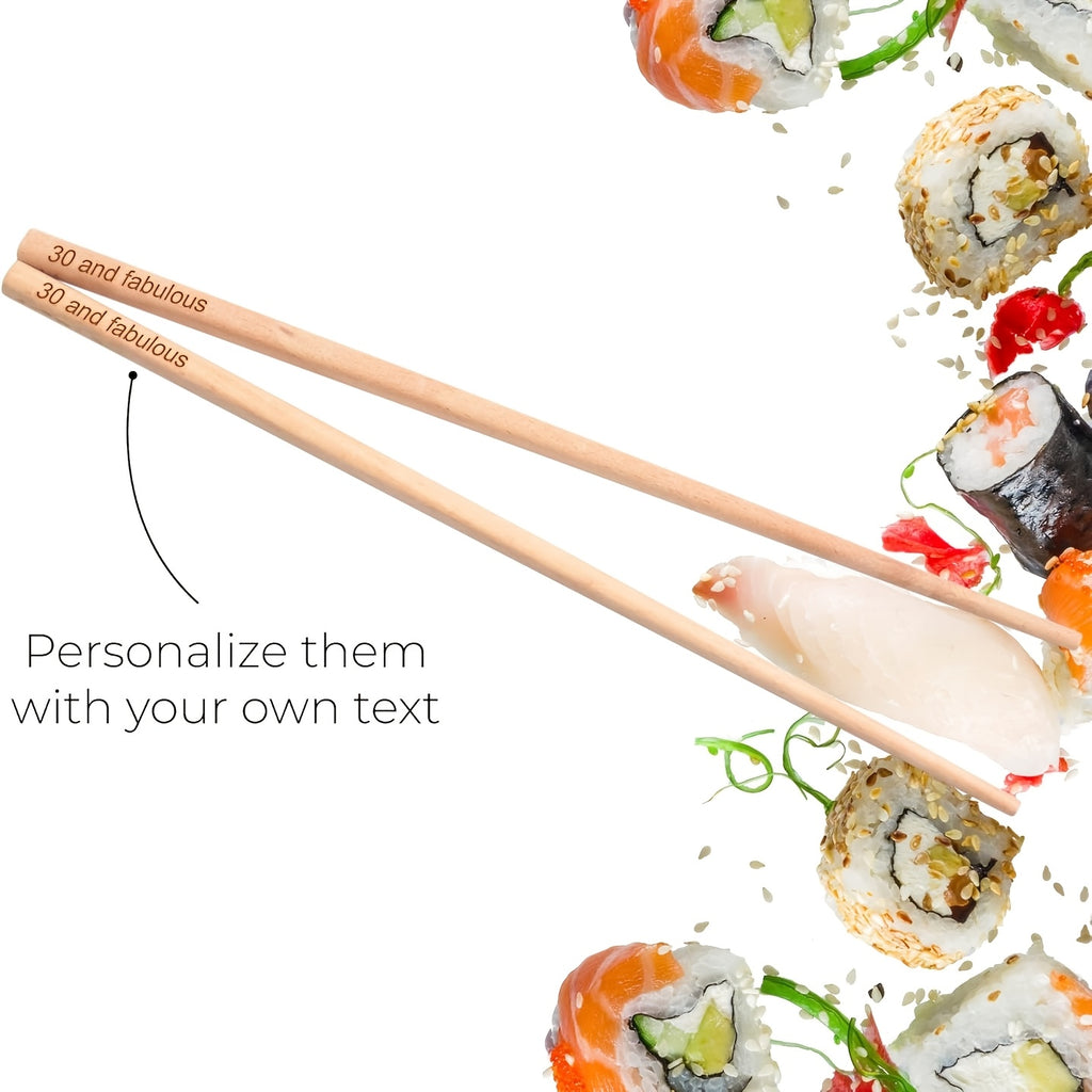 10 Pairs Custom Engraved Chopsticks