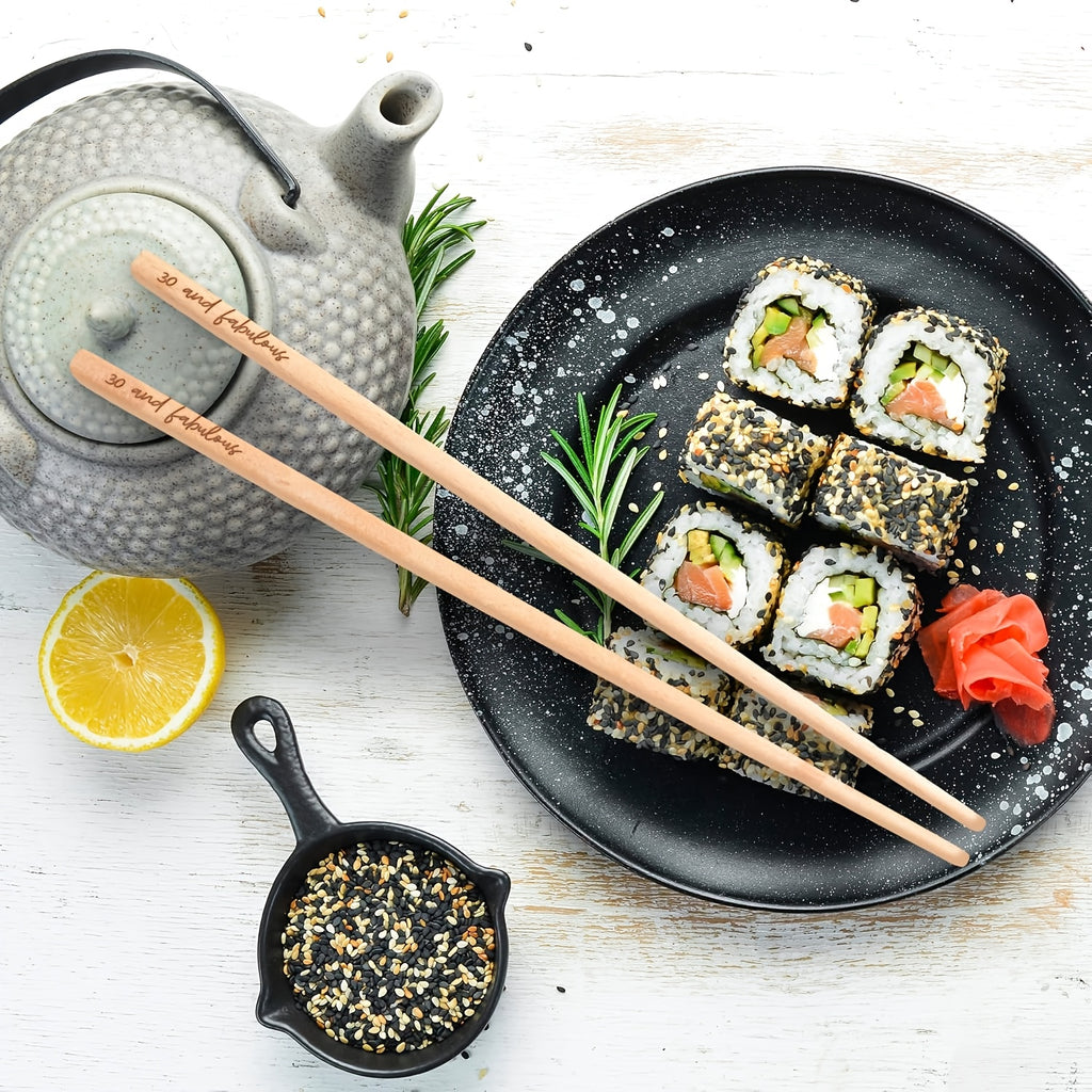 10 Pairs Custom Engraved Chopsticks