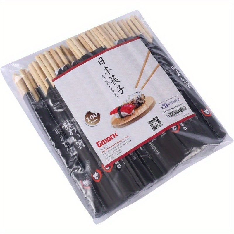 Disposable Chopsticks Pack of 100 Pair 9 Japanese Style Sleeved Sushi Chopsticks by Gmark GM1038