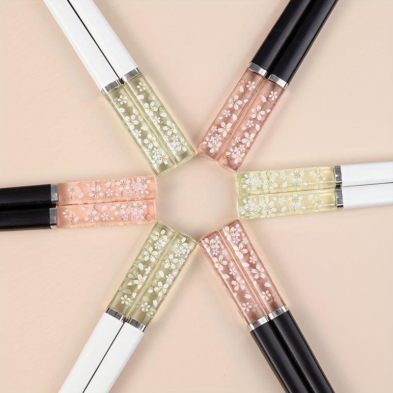 1 Pair of Amber Sakura Chopsticks