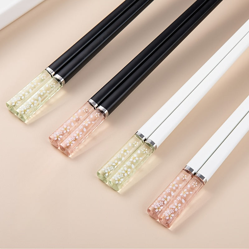 1 Pair of Amber Sakura Chopsticks