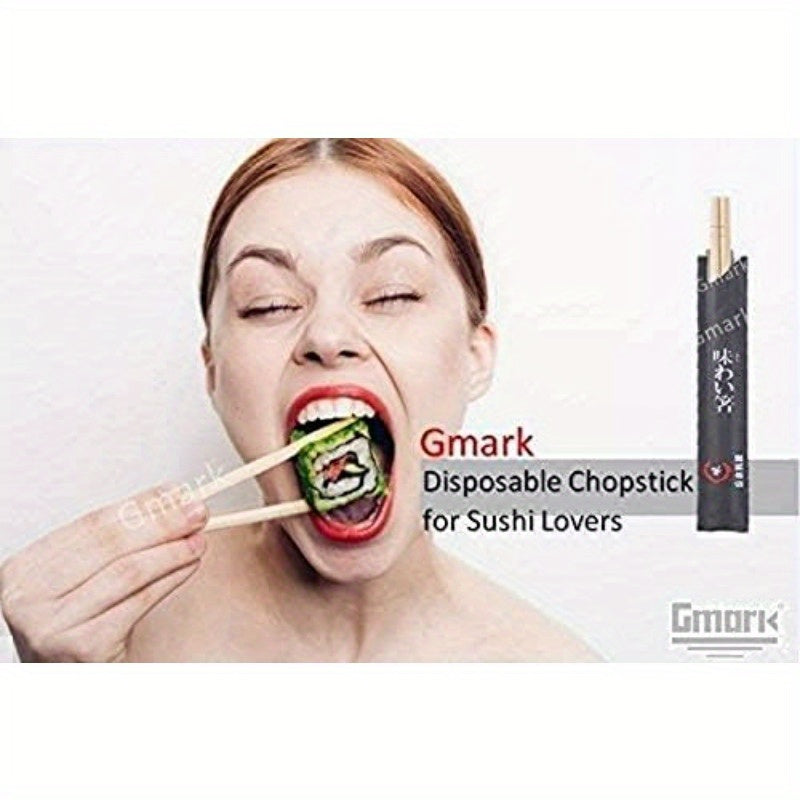 Disposable Chopsticks Pack of 100 Pair 9 Japanese Style Sleeved Sushi Chopsticks by Gmark GM1038