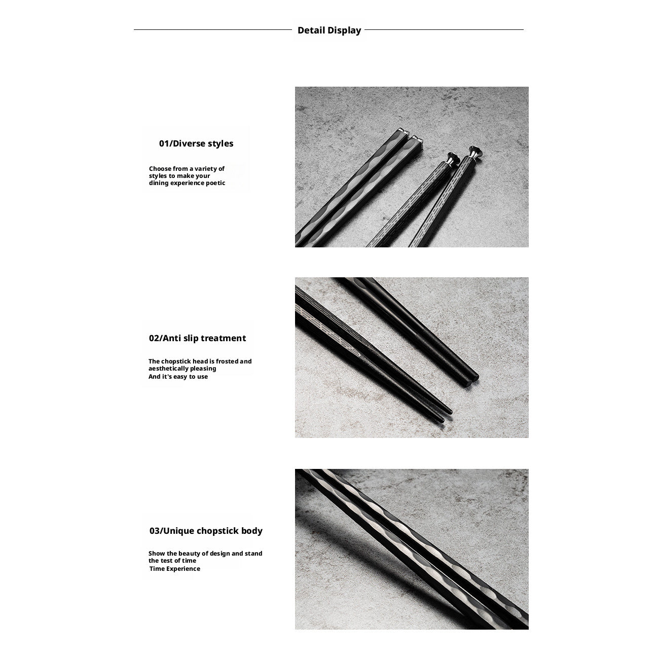 5 Pairs Premium Alloy Fiberglass Chopsticks | PET Silver Ion Antibacterial Non-Slip