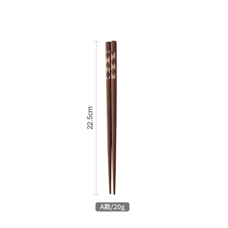 Japanese-style Solid Wood Chopsticks, a Pair of Color Bars, Household Pointed Chopsticks