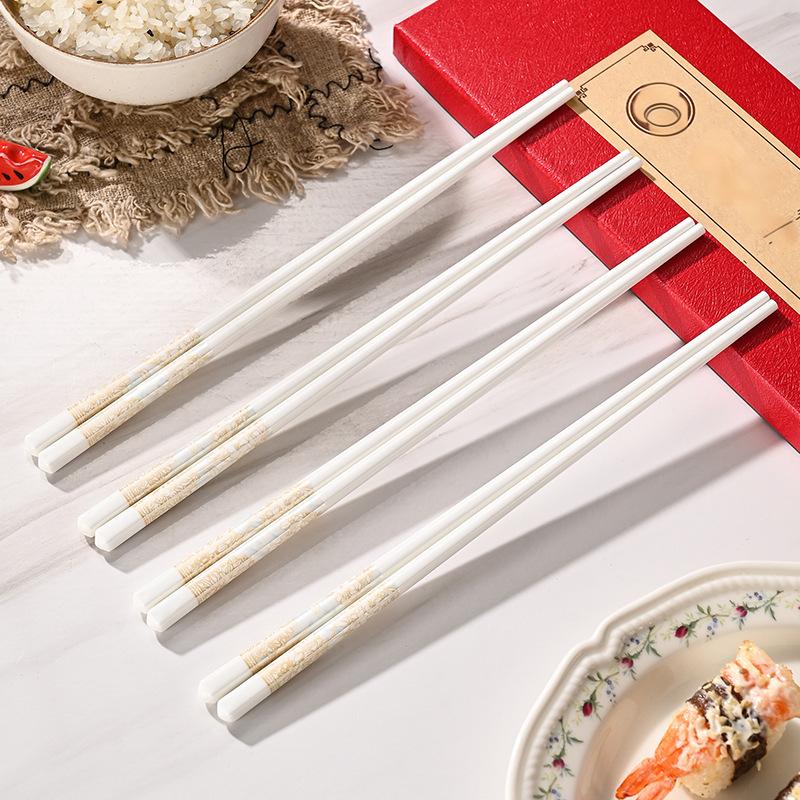 5-Pair GlobeKit Luxury Bone China Ceramic Chopsticks Gift Set - Elegant Floral Pattern
