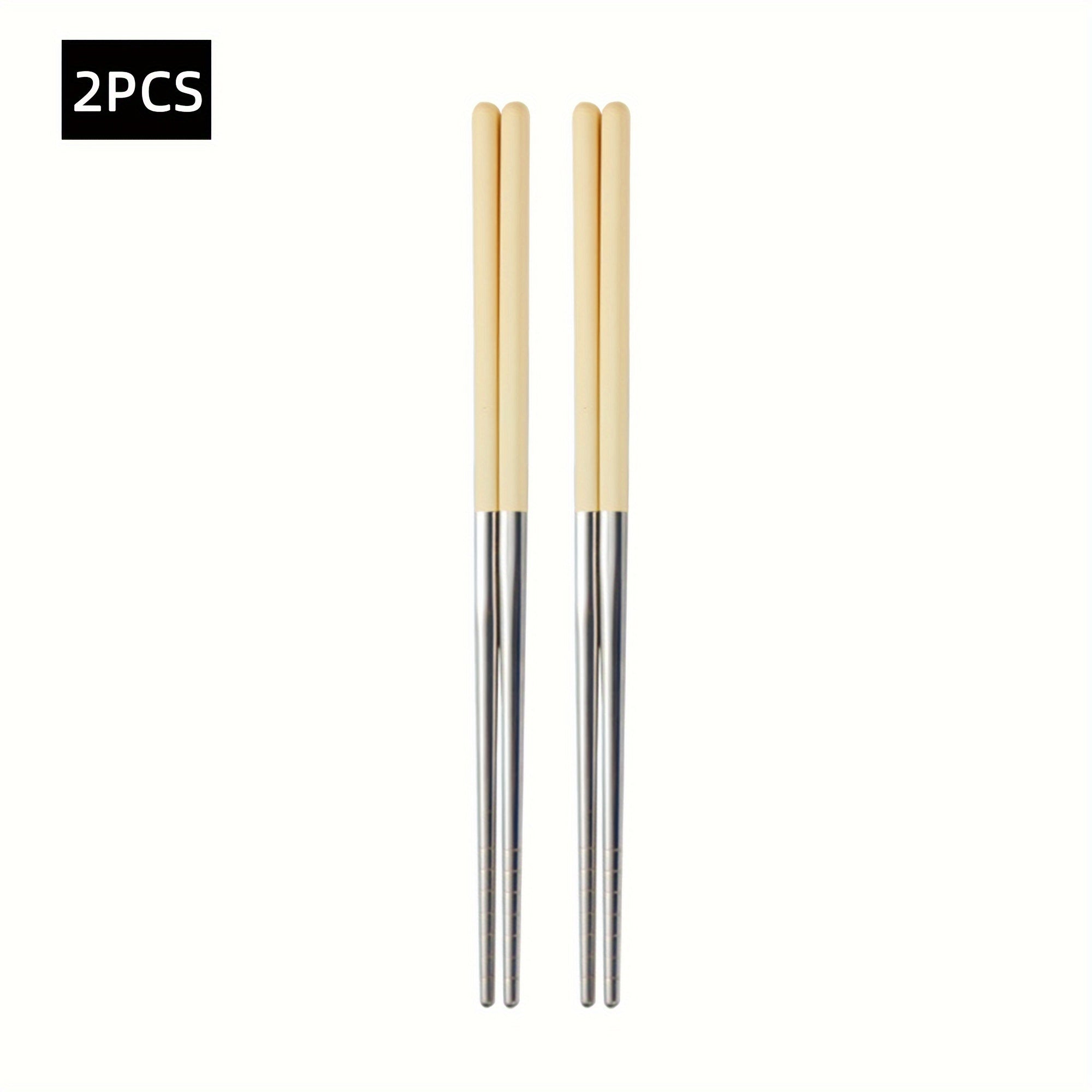 2 Pairs of Stainless Steel Chopsticks in Fresh Fruit and Macaron Colors
