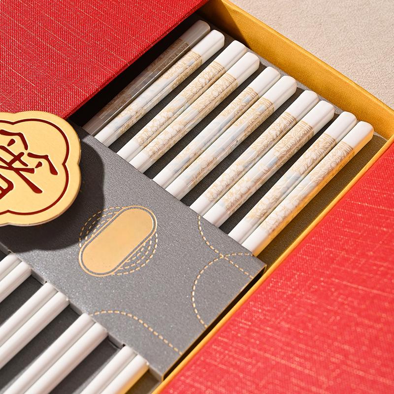 Globekit 5 Pairs of Gift Box Ceramic Chopsticks, Suitable for Both Gifting And Household Use