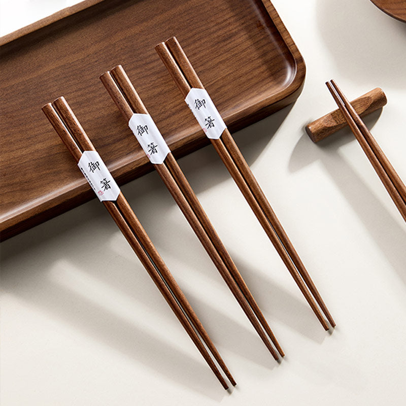 Natural Black Walnut Wooden Chopsticks | High-End Household, Spaghetti and Kitchen Cooking