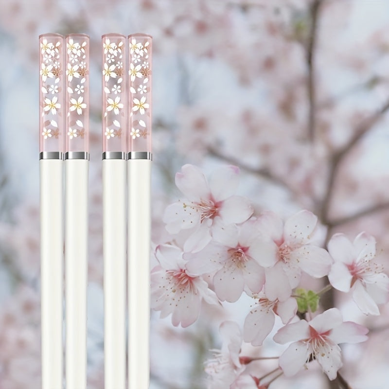 1 Pair of Amber Sakura Chopsticks