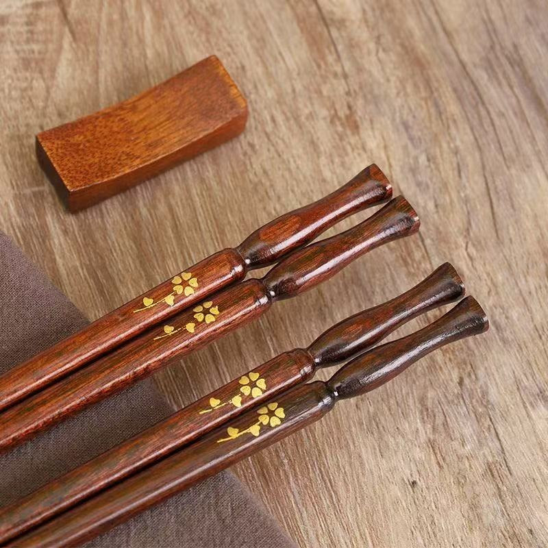 5-10 Pairs Natural Solid Wood Chopsticks | Household Square Head