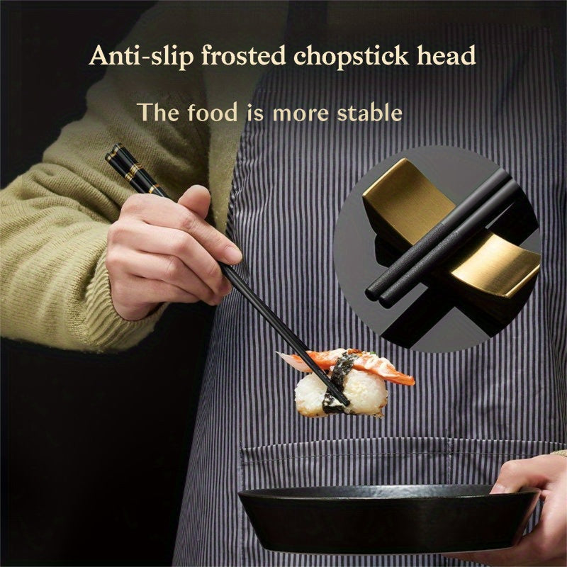 5 Pairs of Alloy Chopsticks, High-End High-Temperature Resistant