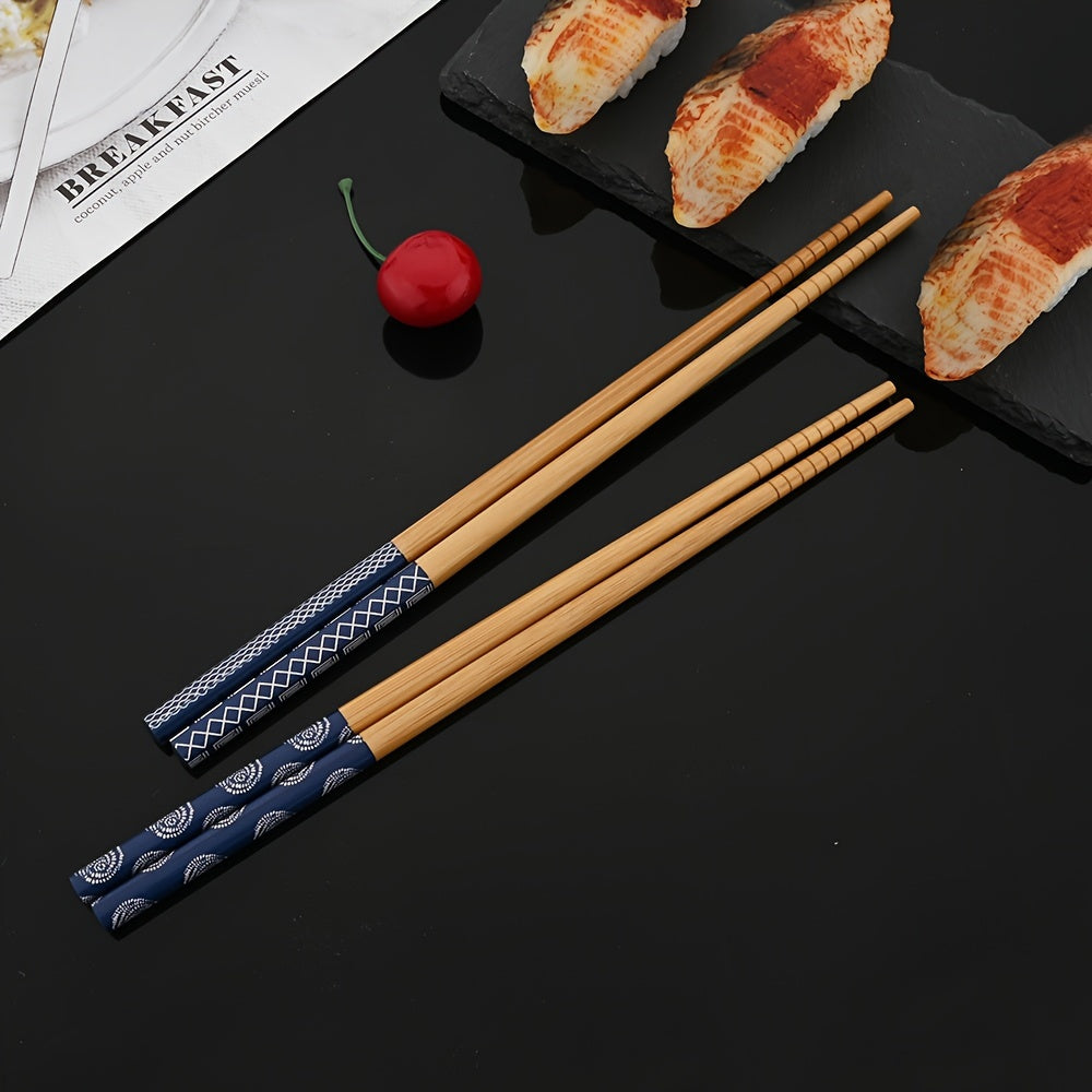 5\u002F10 Pairs of Non-Slip Chopsticks Set for Sushi, Made of Bamboo And Wood, Kitchen Utensils Set