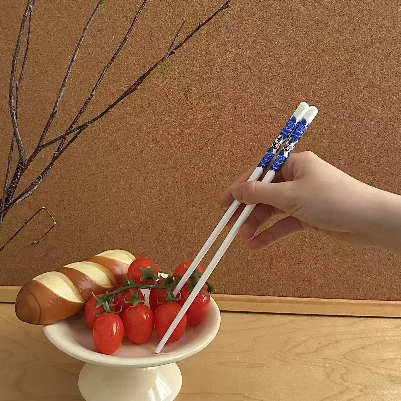 5-Pair Ceramic Chopsticks - Heat-Resistant, Non-Porous Surface