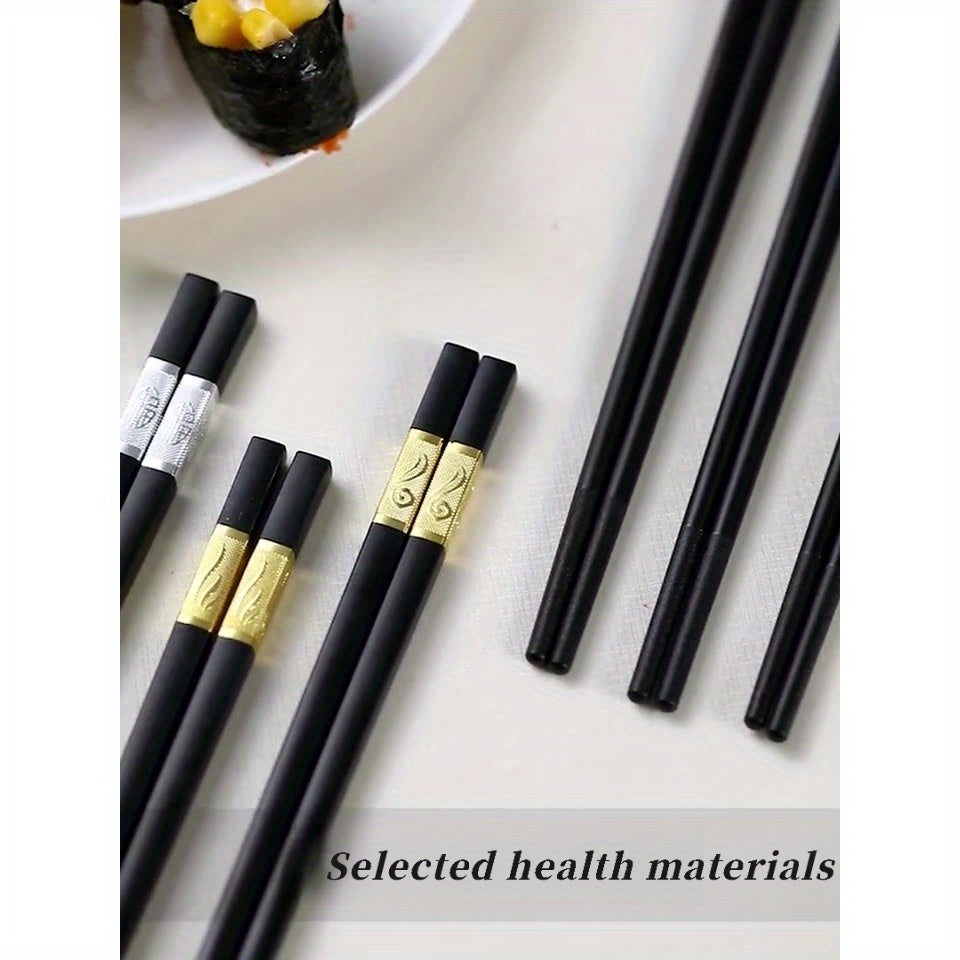 5 Pairs of Alloy Chopsticks, High-End High-Temperature Resistant