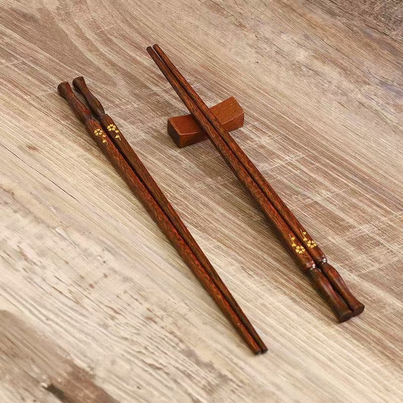 5-10 Pairs Natural Solid Wood Chopsticks | Household Square Head