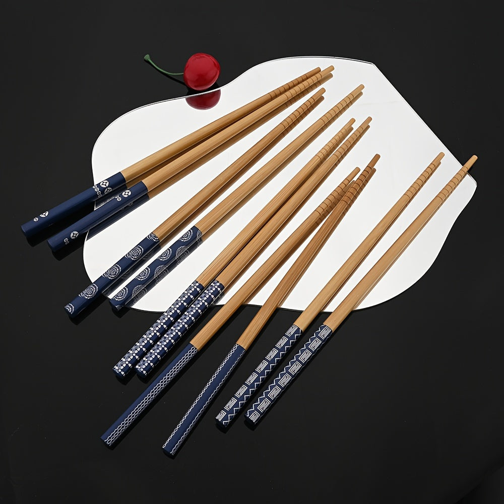 5\u002F10 Pairs of Non-Slip Chopsticks Set for Sushi, Made of Bamboo And Wood, Kitchen Utensils Set
