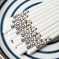20-Pack Ceramic Bone China Chopsticks Fresh Style 520 Creative Chopsticks Household Non-Slip