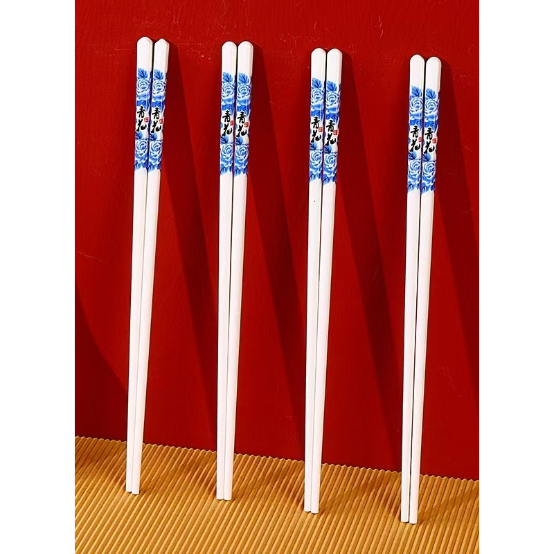 5-Pair Ceramic Chopsticks - Heat-Resistant, Non-Porous Surface