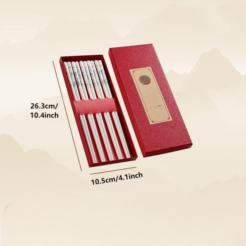 Globekit 5 Pairs of Gift Box Ceramic Chopsticks, Suitable for Both Gifting And Household Use